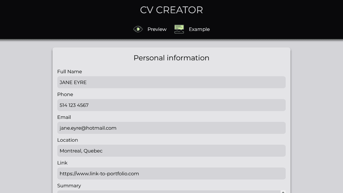 CV Creator